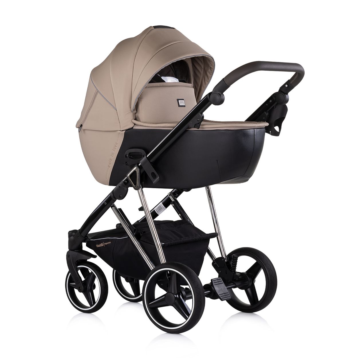 Chipolino Kombikinderwagen 3 in 1 Imperium Babyschale Babywanne Tasche Korb Gurt braun 