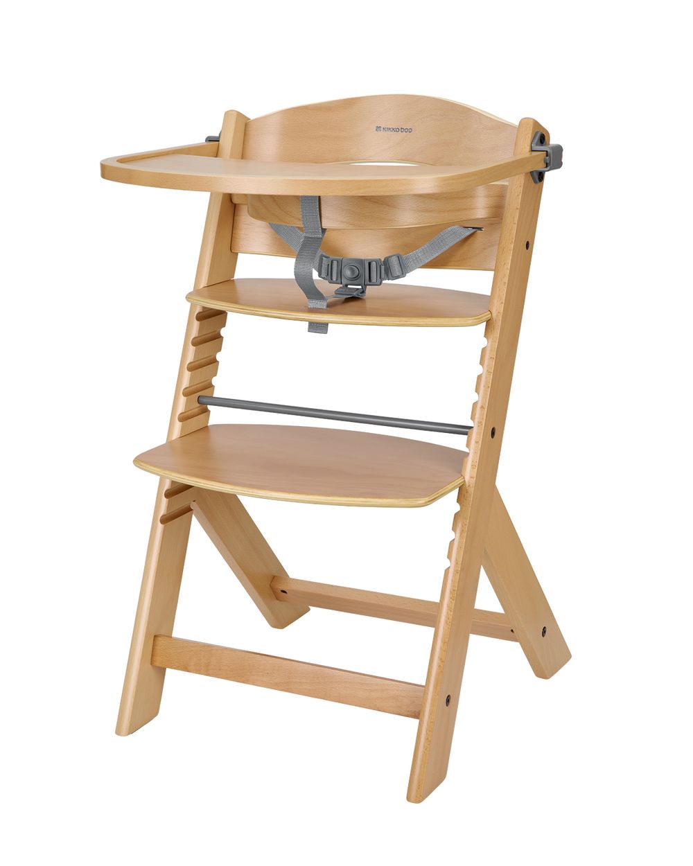 Kikka boo Kinderhochstuhl Nordy Holz Kinderstuhl Fu&szlig;st&uuml;tze verstellbarer Sitz braun 