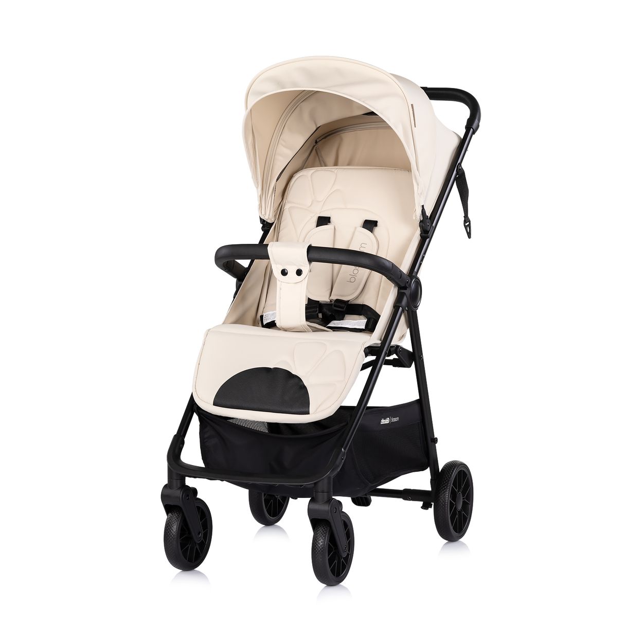 Chipolino Kinderwagen Blossom Sto&szlig;d&auml;mpfer verstellbare R&uuml;ckenlehne Korb bis 22kg beige 