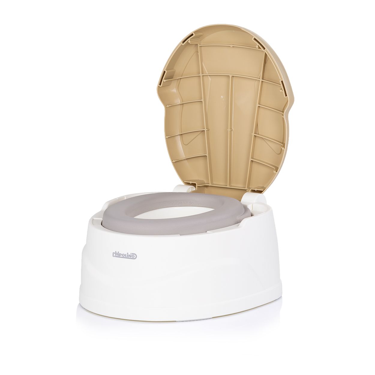 Chipolino T&ouml;pfchen 2 in 1 Step 2 Hocker Sitz Innenbeh&auml;lter Spritzschutz Deckel beige 