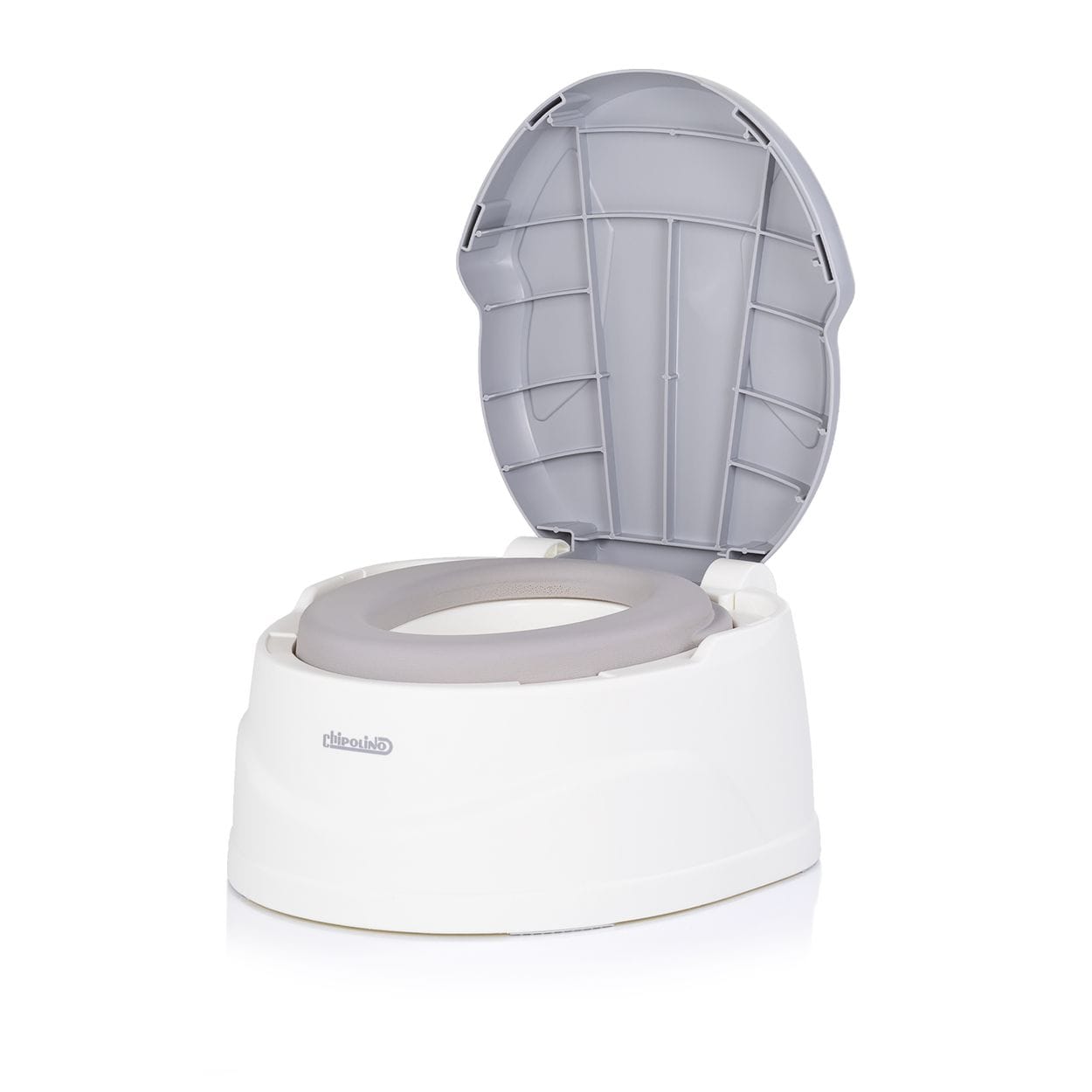 Chipolino T&ouml;pfchen 2 in 1 Step 2 Hocker Sitz Innenbeh&auml;lter Spritzschutz Deckel grau 