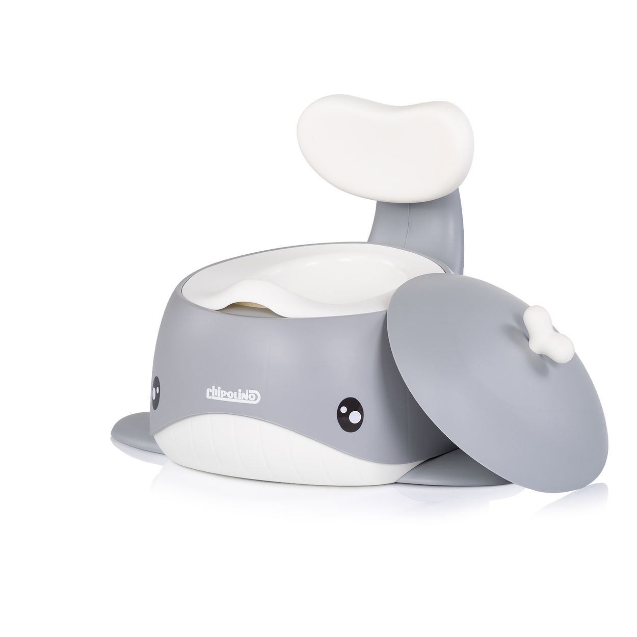 Chipolino T&ouml;pfchen Wal Innenbeh&auml;lter Toilettentrainer Deckel R&uuml;ckenlehne 15 kg grau 