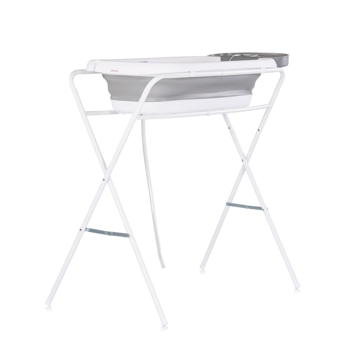 Chipolino Babybadewanne-Set Slim, St&auml;nder 90 cm, Ablage, klappbar, Thermometer grau 