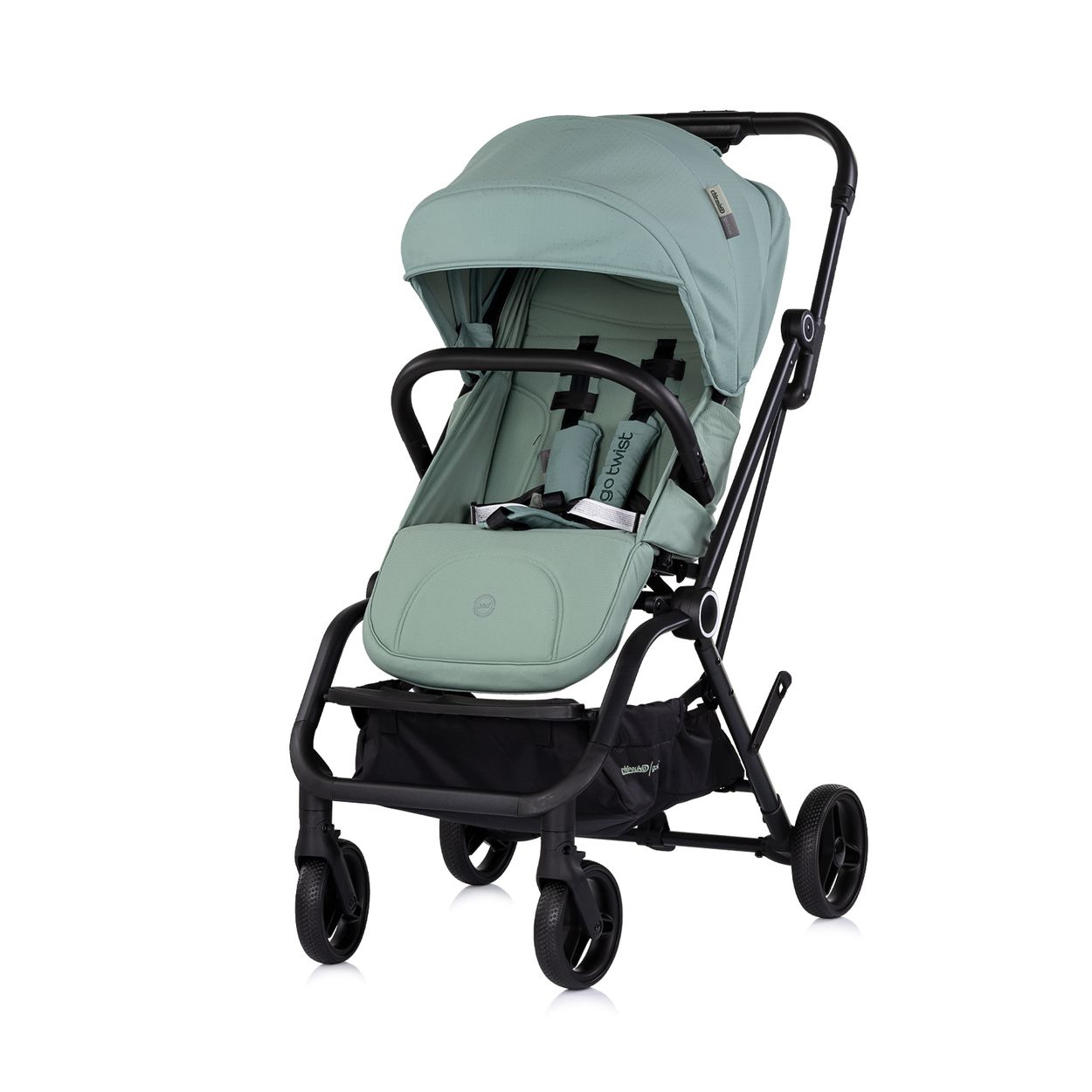 Chipolino Kinderwagen Go Twist Sitz drehbar PU-Reifen klappbar Federung Korb gr&uuml;n 