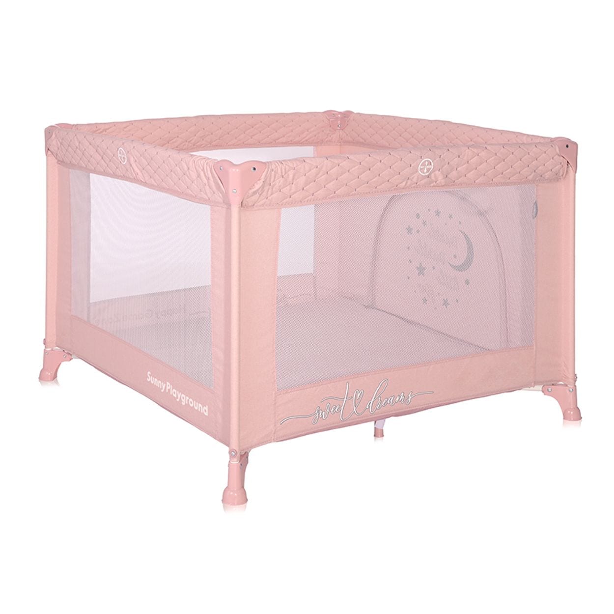 Lorelli Reiselaufstall Sunny, faltbar, seitliche &Ouml;ffnung, Matratze, Tragetasche pink 