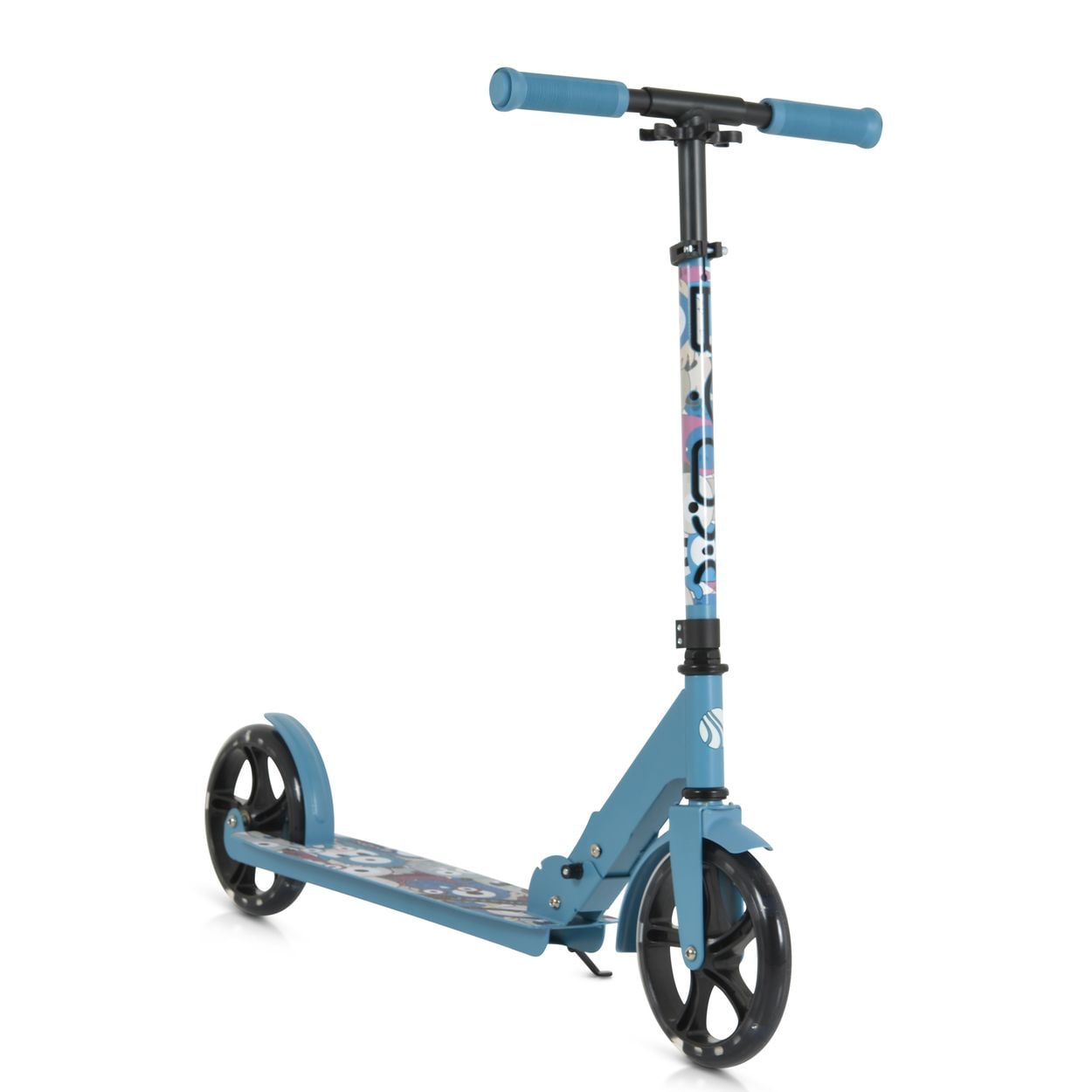 Byox Kinderroller Monster klappbar PU-R&auml;der LED ABEC-7 St&auml;nder bis 100 kg blau 