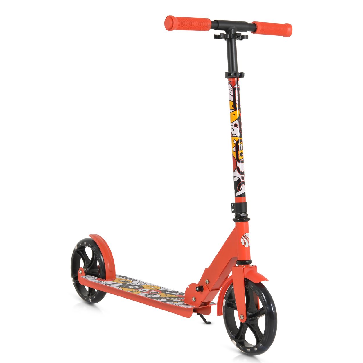 Byox Kinderroller Monster klappbar PU-R&auml;der LED ABEC-7 St&auml;nder bis 100 kg rot 