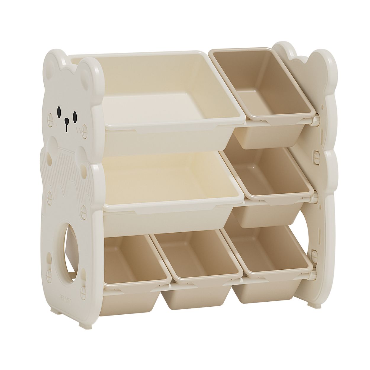 Moni Kinder Aufbewahrungsschrank 66 x 38,5 x 67 kleiner B&auml;r 7 Aufbewahrungsboxen 