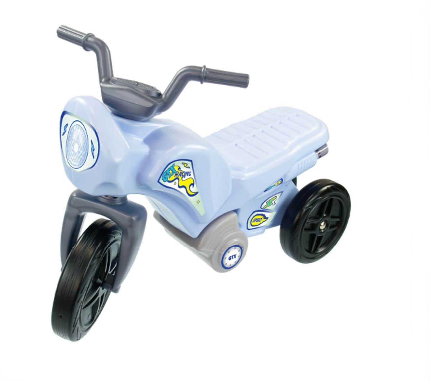 Mochtoys Kinderrutschfahrzeug Motrorrad 10199, Kunststoffreifen, drei R&auml;der blau 