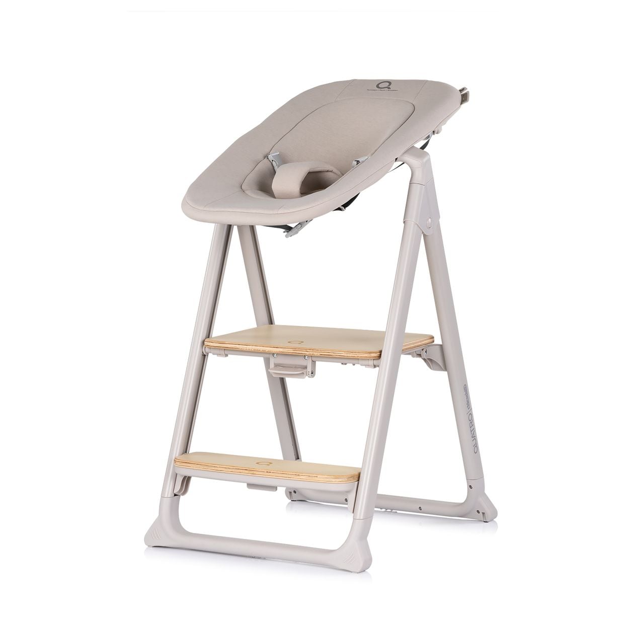 Chipolino Hochstuhl Quatro 4in1 Babywippe Lernturm Kinderstuhl Tablett Fu&szlig;st&uuml;tze beige 