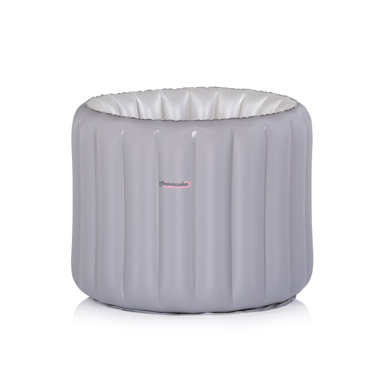 Chipolino, Babybadewanne Bubble Nest aufblasbar, rund, Sitz, Pumpe, Badehilfe grau 