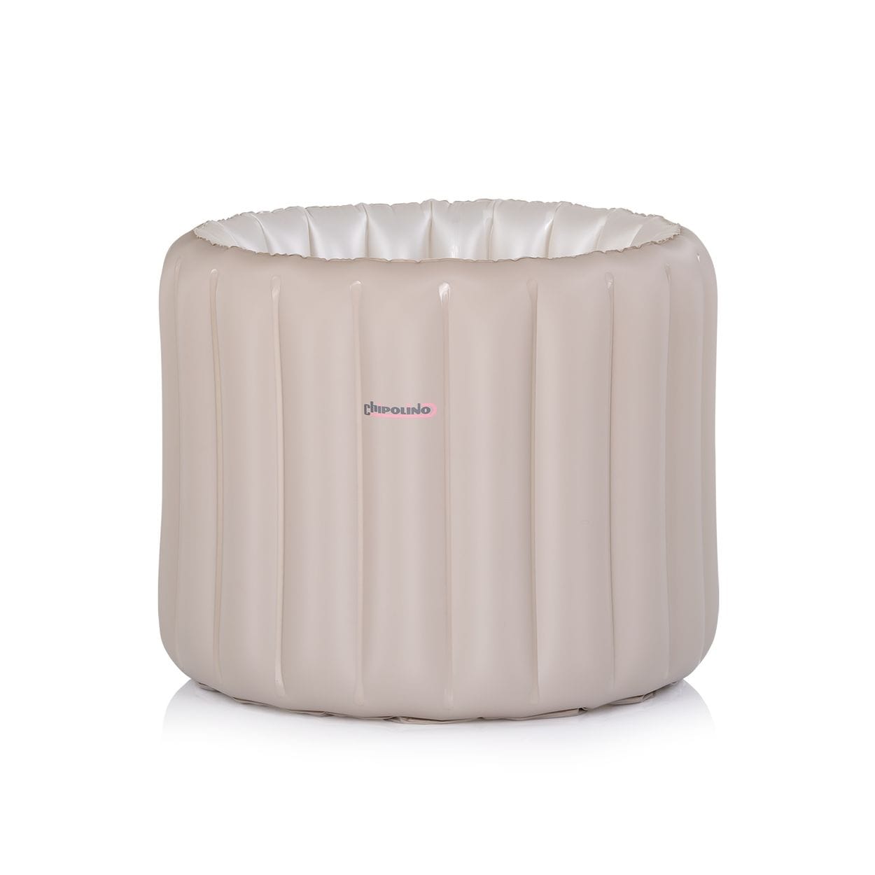 Chipolino, Babybadewanne Bubble Nest aufblasbar, rund, Sitz, Pumpe, Badehilfe beige 