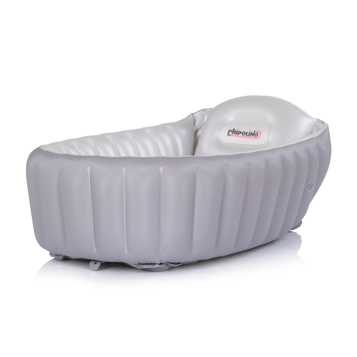 Chipolino Babybadewanne Baby Cloud aufblasbar Pumpe Seitenpolster ab Geburt grau 