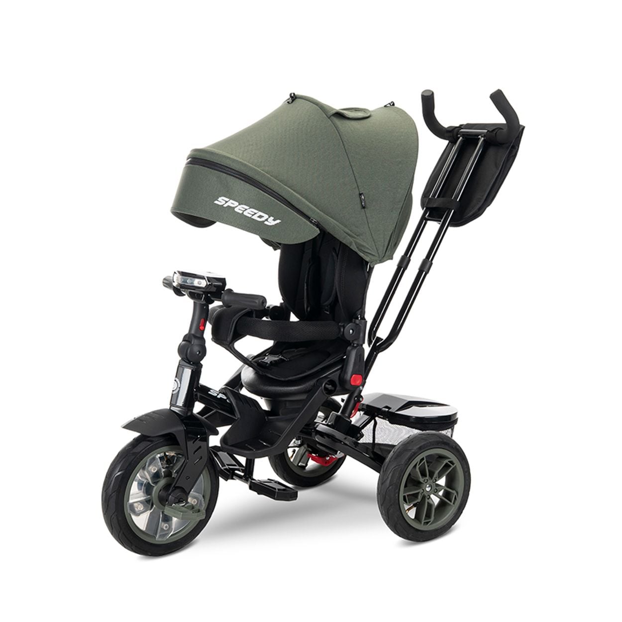 Lorelli Tricycle Speedy, Luftreifen, drehbarer Sitz, Musik, Licht, Schubstange gr&uuml;n 