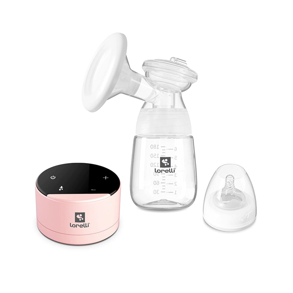 Lorelli elektrische Milchpumpe Daily Comfort Touchscreen, 180 ml, Schutzdeckel, pink 