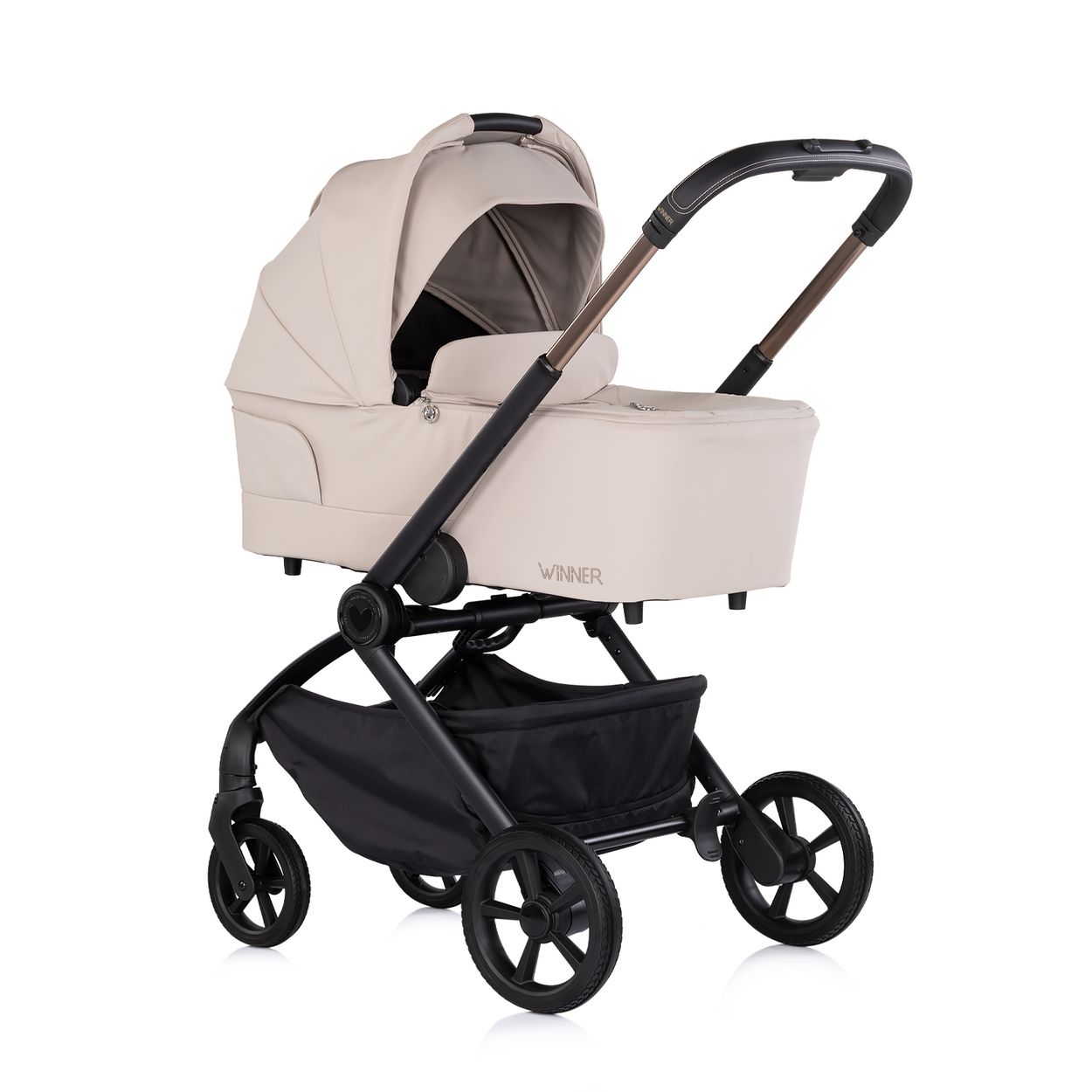 Chipolino Kombikinderwagen Winner 2 in 1 Babywanne klappbar Fu&szlig;abdeckung Korb beige 