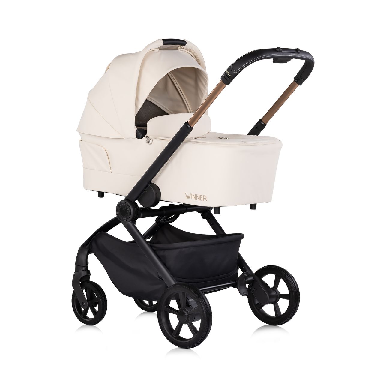 Chipolino Kombikinderwagen Winner 2 in 1 Babywanne klappbar Fu&szlig;abdeckung Korb creme 