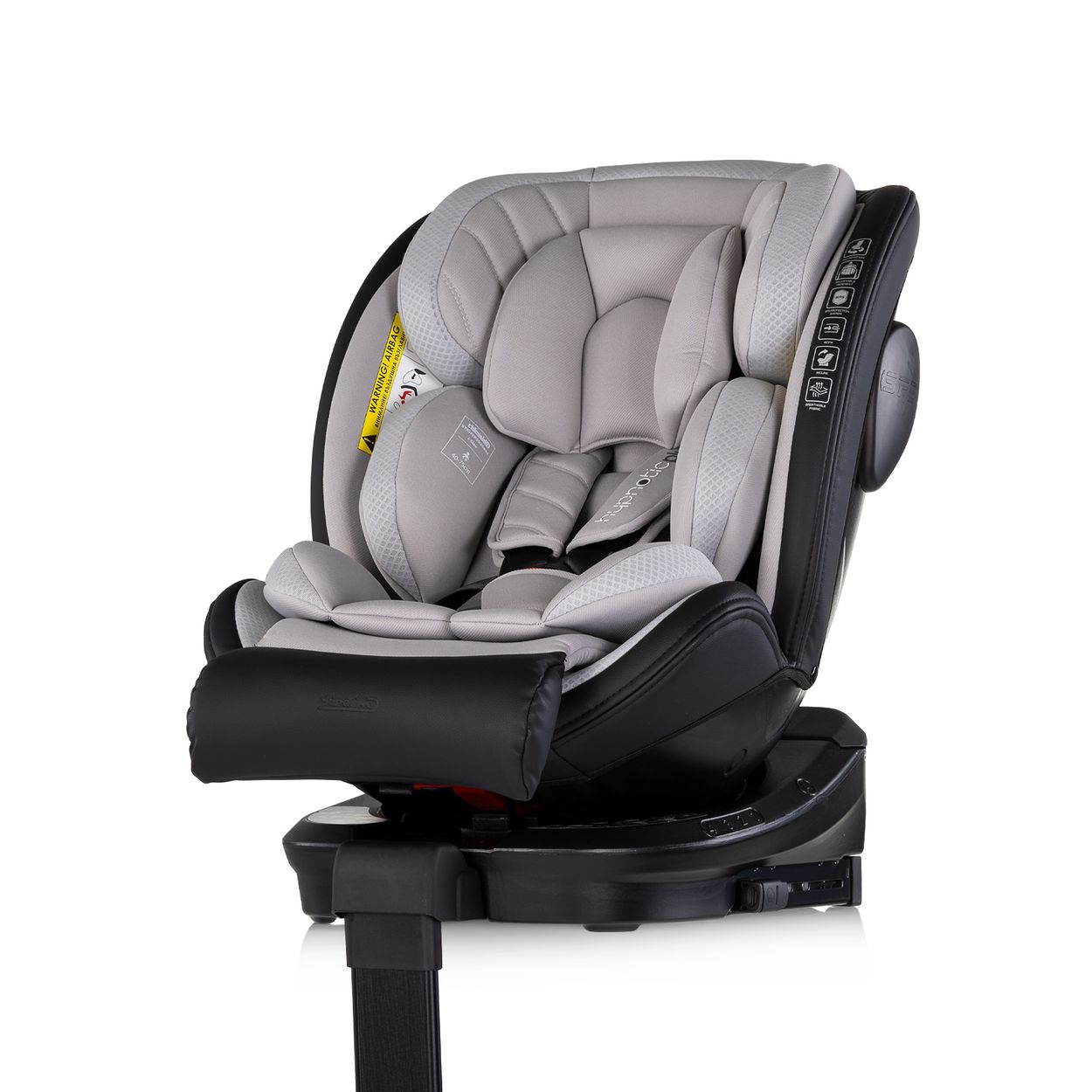 Chipolino Kindersitz Hypnotic Plus i-Size (40-150cm) St&uuml;tzfu&szlig; Isofix Gurt SPS grau 
