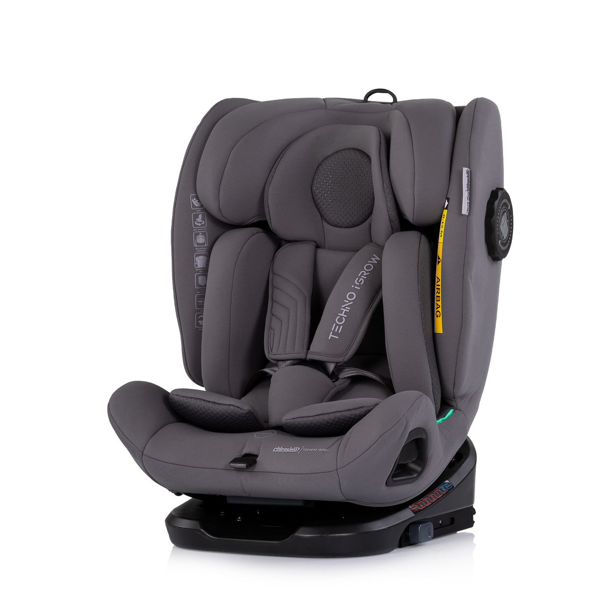 Chipolino Kindersitz Techno iGROW i-Size (40-150cm) Isofix Top Tether Kopfst&uuml;tze braun 
