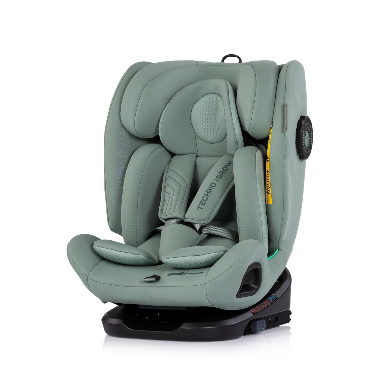 Chipolino Kindersitz Techno iGROW i-Size (40-150cm) Isofix Top Tether Kopfst&uuml;tze gr&uuml;n 