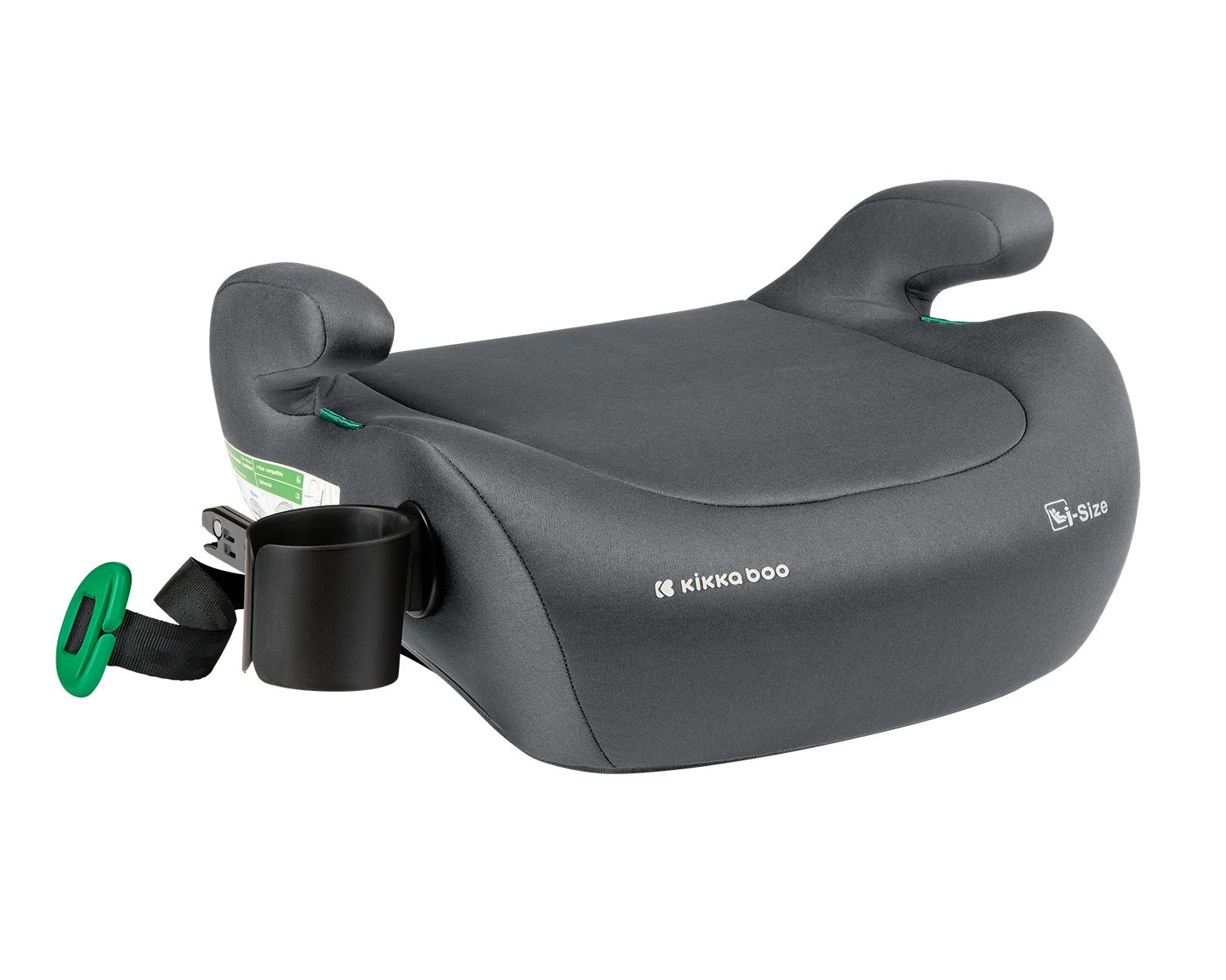 Kikkaboo Kindersitz, Sitzerh&ouml;hung i-Tip i-Size (125-150cm) ISOFIX, Armlehne grau dunkelgrau 