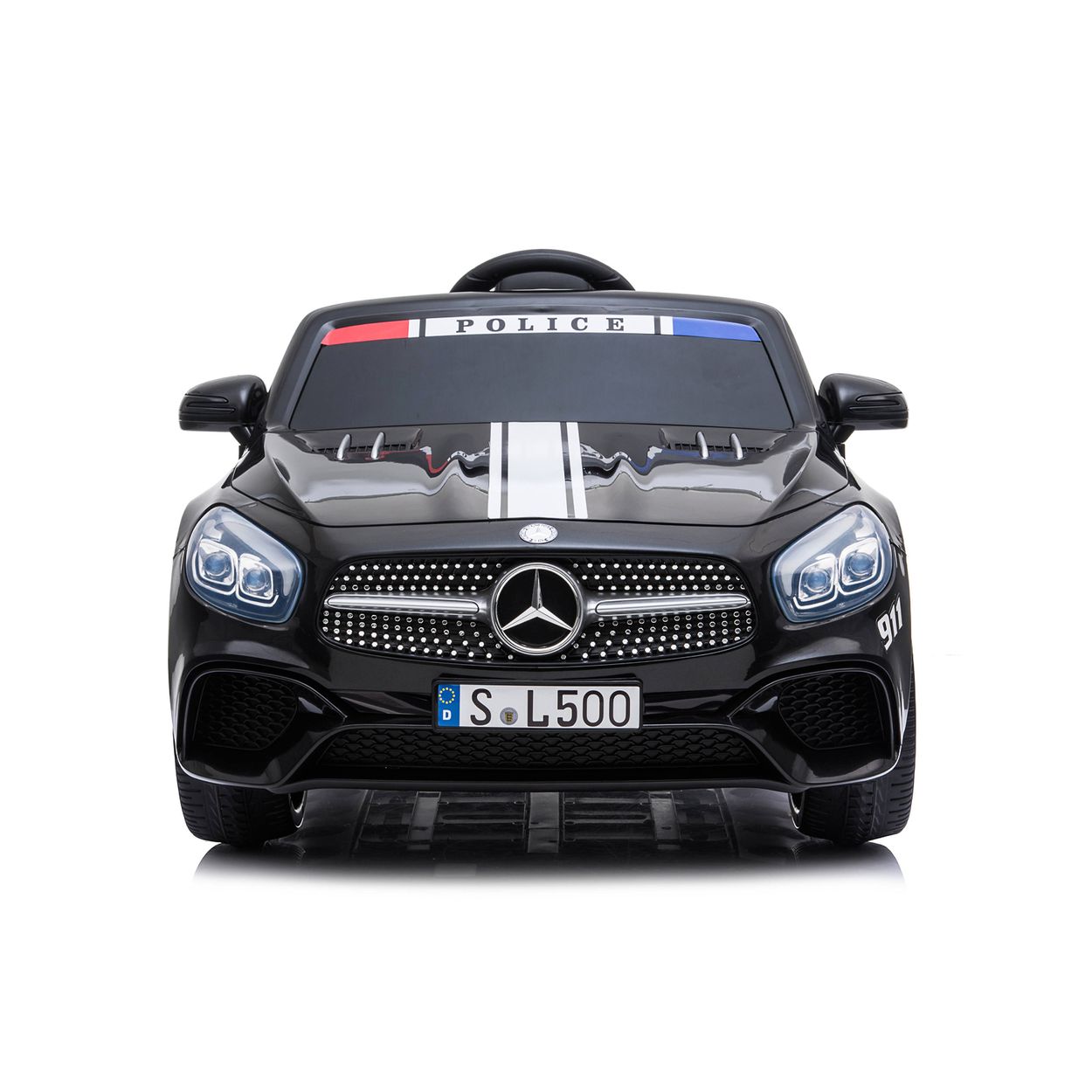 Chipolino Kinder Elektroauto Polizei Mercedes SL500 LED Bluetooth Fernbedienung schwarz 