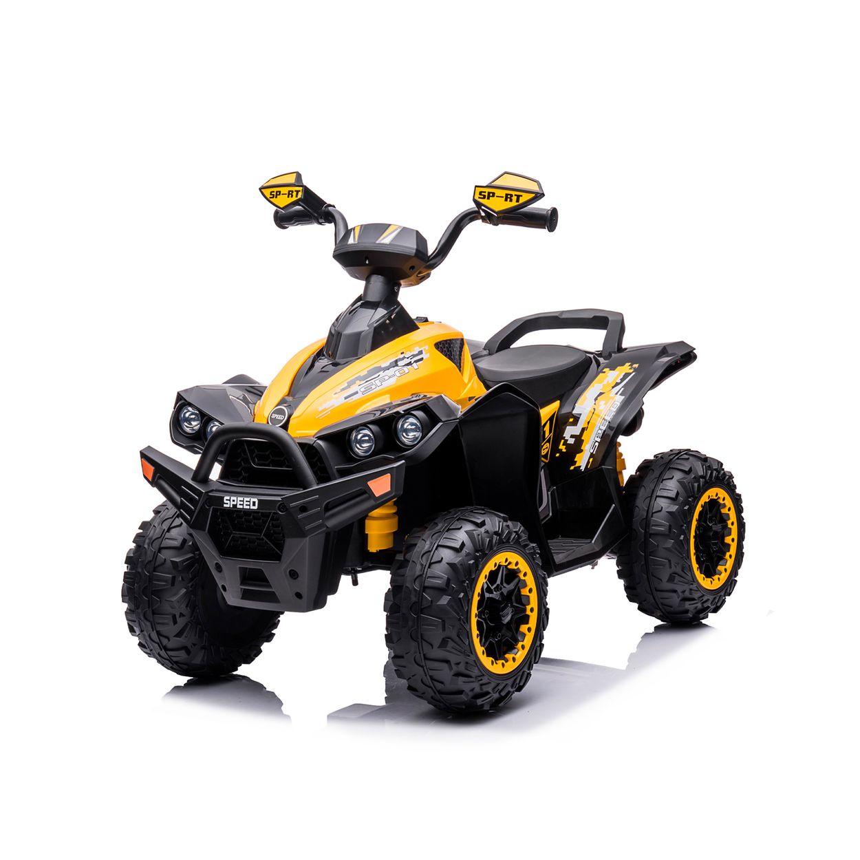 Chipolino Kinder Elektroquad ATV Speed Licht Musik 2 Motoren Fu&szlig;pedal bis 35 kg gelb 