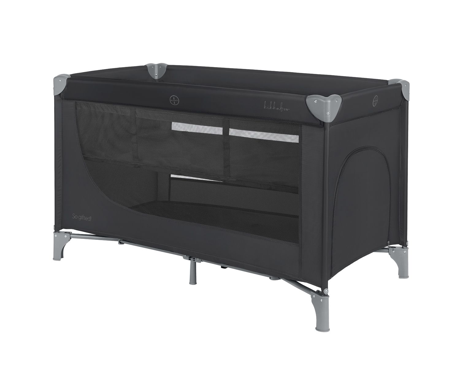 Kikkaboo Reisebett, Laufstall So Gifted 2 Ebenen Matratze, Tragetasche, &Ouml;ffnung black 