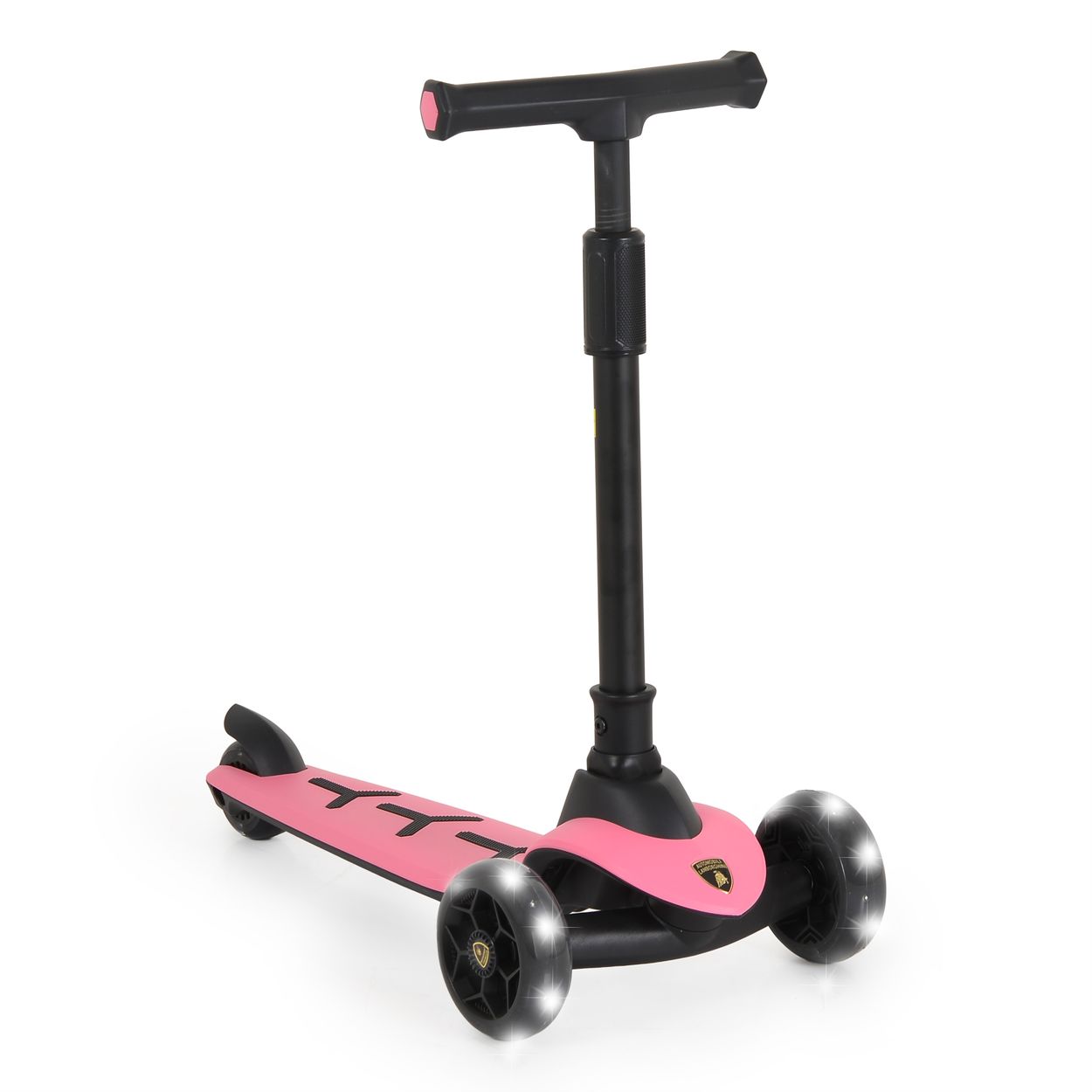 Moni Kinderroller Lamborghini Pro PU-R&auml;der ABEC-7 LED Hinterradbremse bis 50 kg rosa 