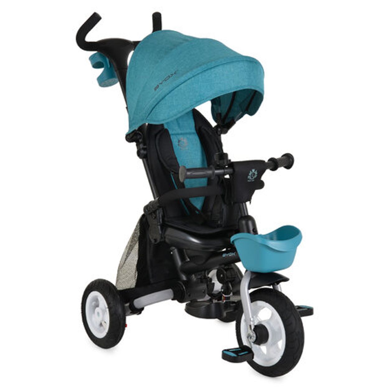 Byox Dreirad Flexy Lux 3 in 1 Tricycle, klappbar, Gummireifen, drehbarer Sitz dunkelblau 