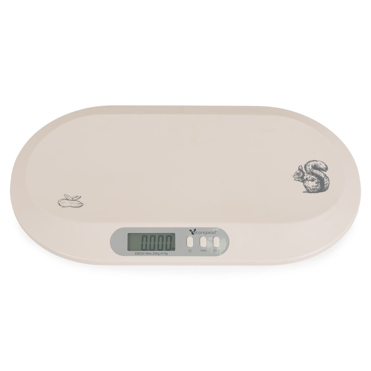Babywaage Peanut Maßband LCD-Display Tara-Funktion Haltefunktion  beige