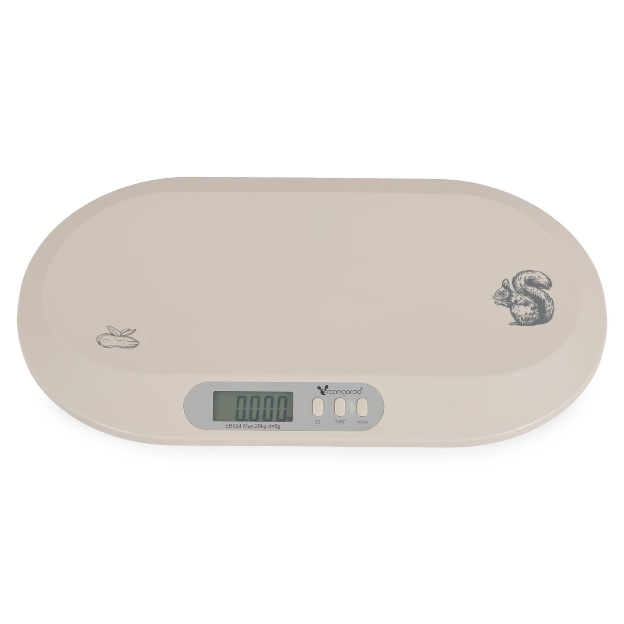 Babywaage Peanut Maßband LCD-Display Tara-Funktion Haltefunktion  grau