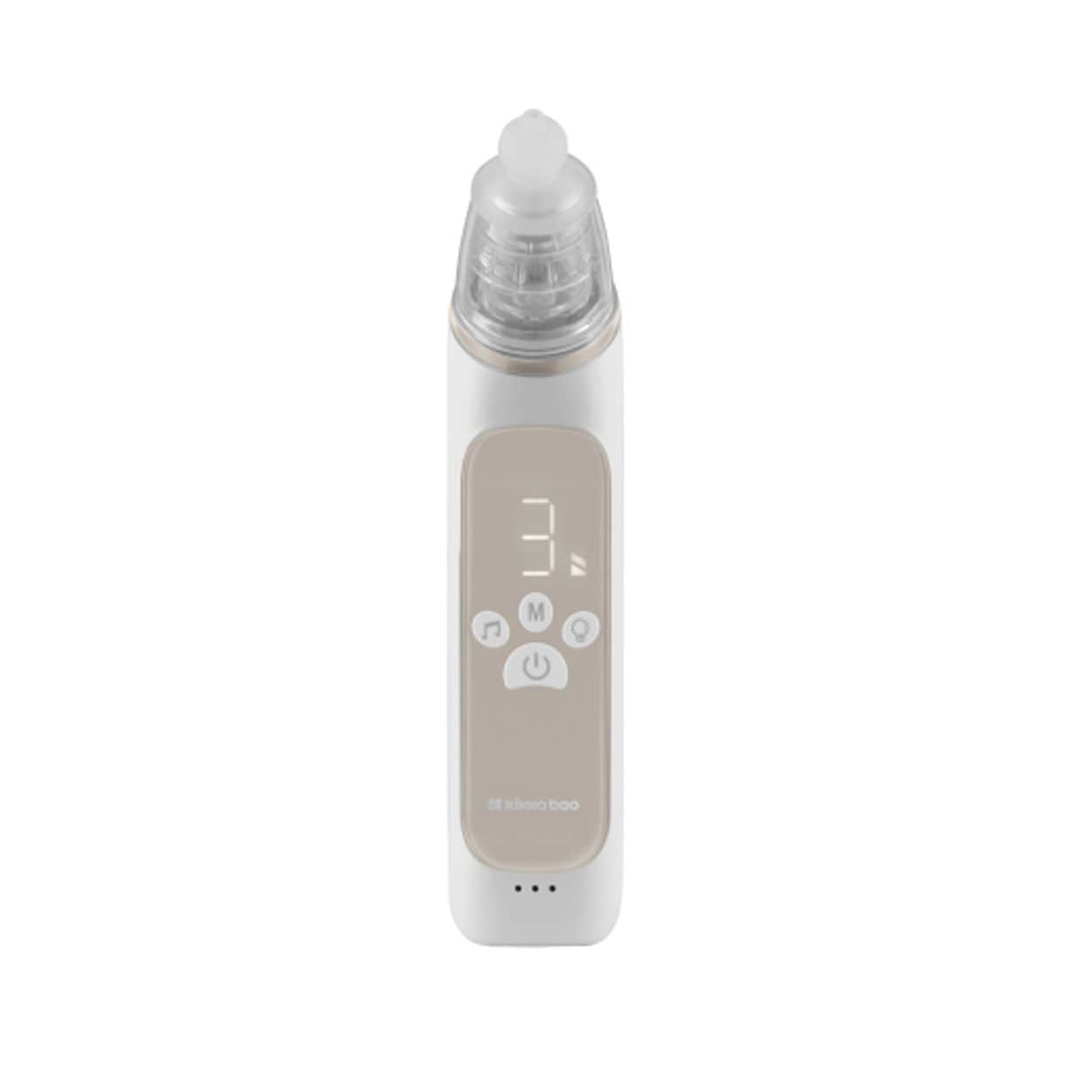 Kikka boo elektrischer Nasensauger Mint 3 Saugstufen Silikonaufs&auml;tze Musik Licht beige 