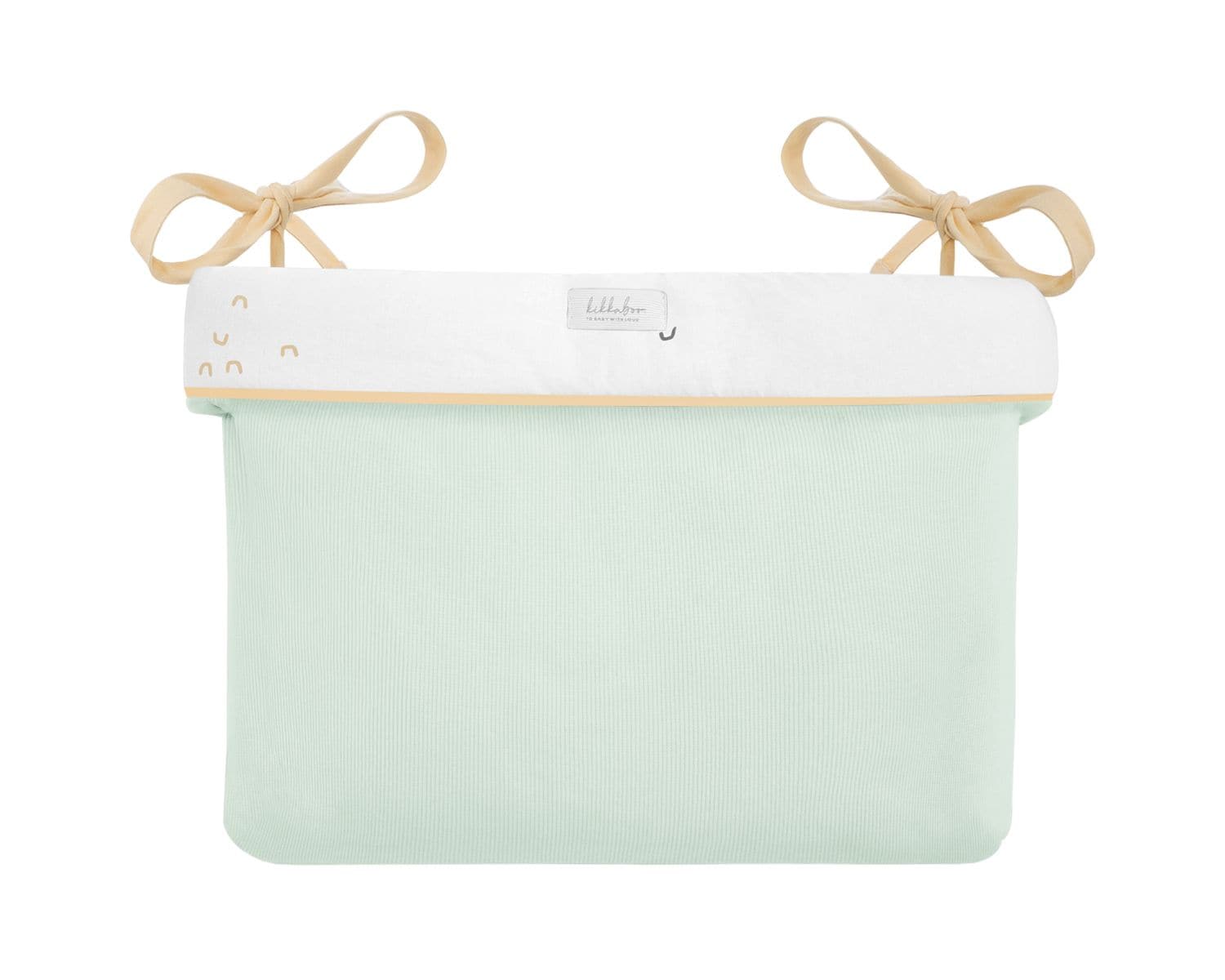 Kikkab boo Wickeltasche mit B&auml;ndern, 33 x 23 x 8 cm, Stickereien, Baumwolle gr&uuml;n 