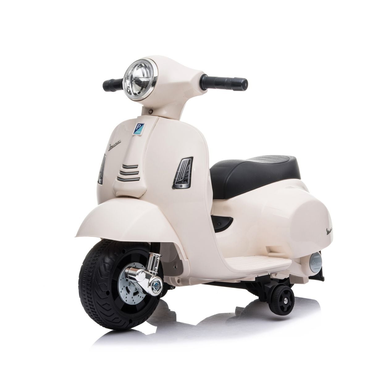 Chipolino Kindermotorrad Mini Vespa, Elektrofahrzeug, St&uuml;tzr&auml;der, 30 W, 2,5 km/h wei&szlig; 