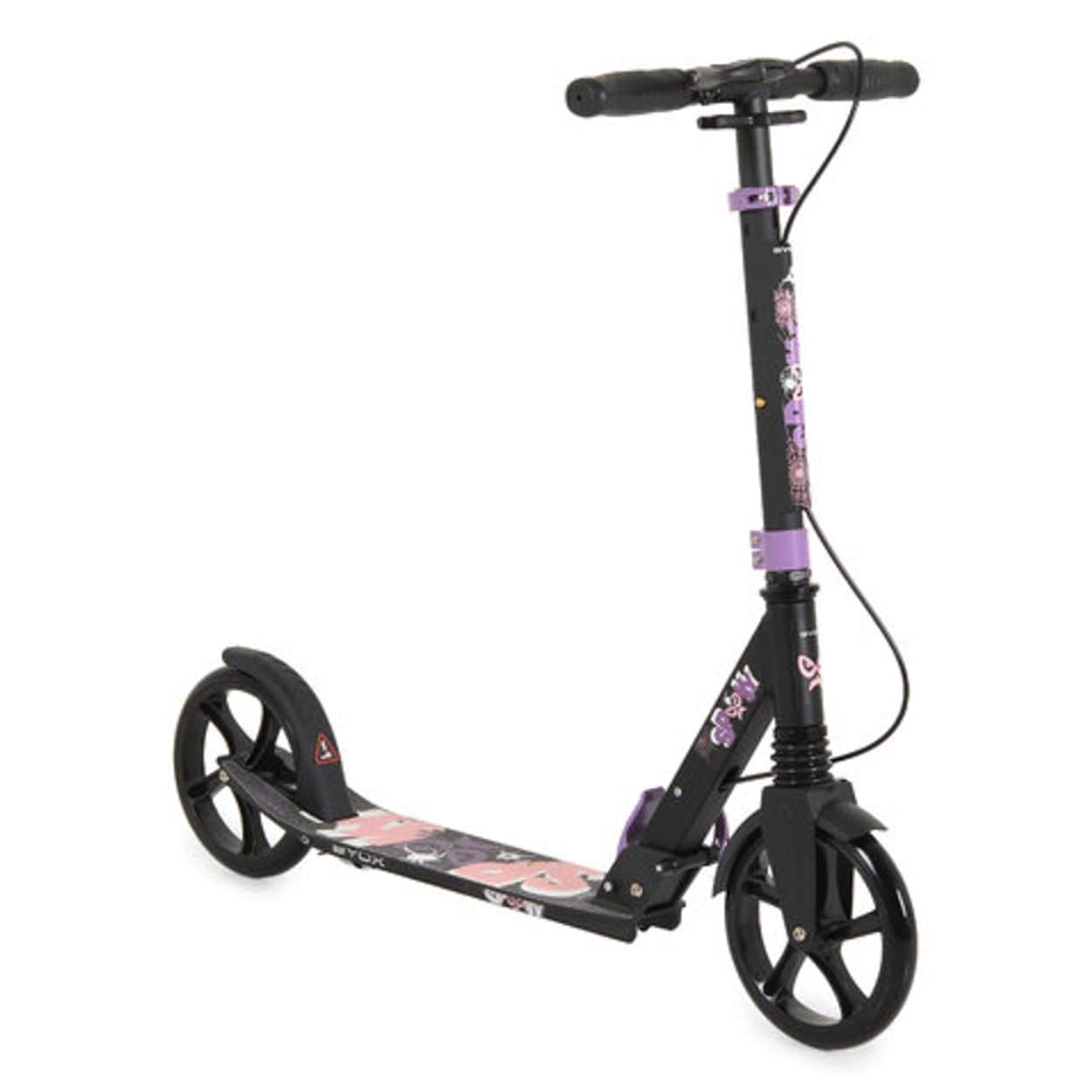 Byox Kinderroller Spooky klappbar, bis 100 kg, Bremse, Sto&szlig;d&auml;mpfer vorne, lila 