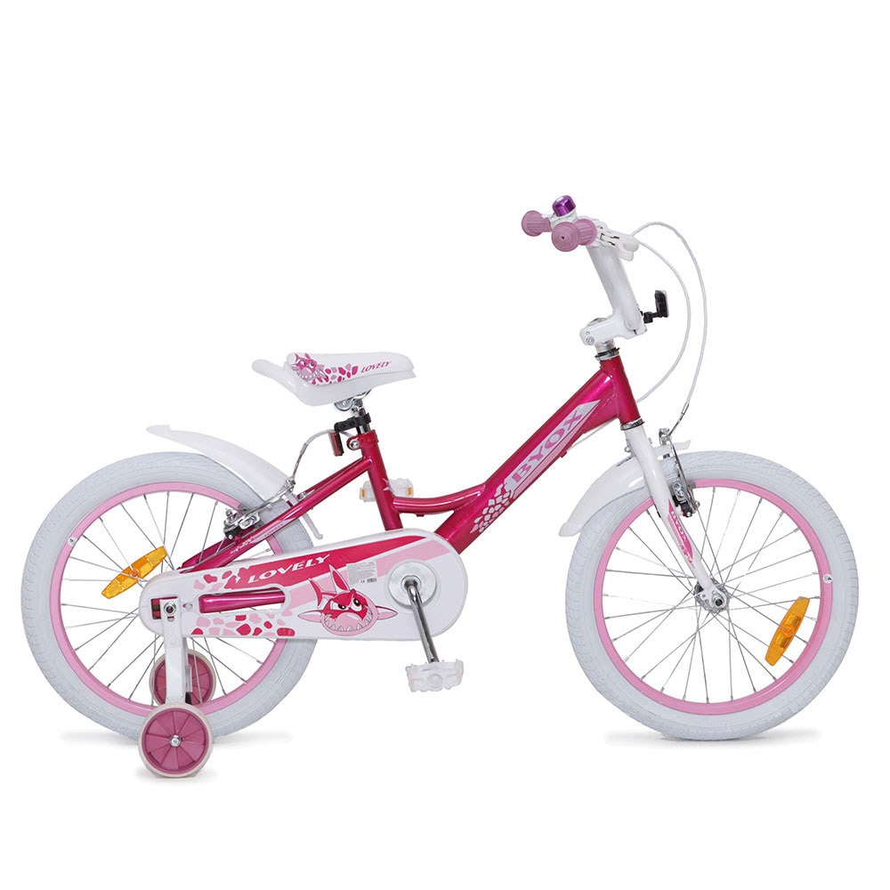 Byox Kinderfahrrad 18 Zoll Lovely, St&uuml;tzr&auml;der, Klingel, Reflektoren, ab 5 Jahre 