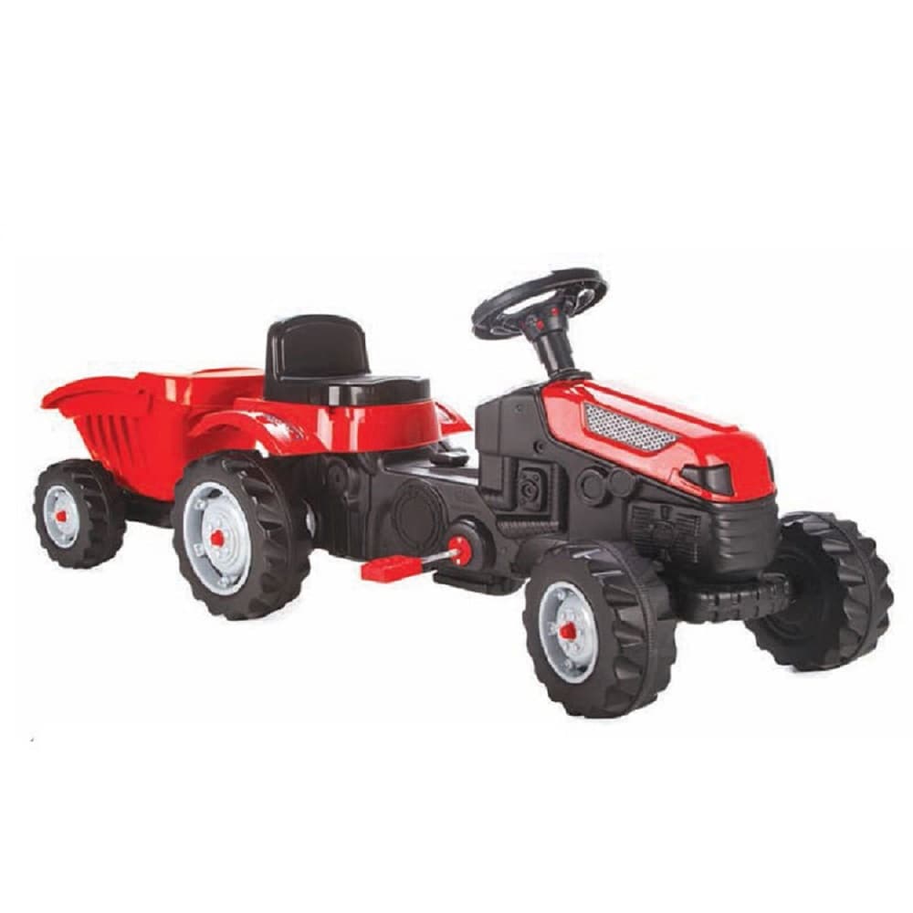 Pilsan Kindertraktor Active Pedale 07316 rot mit Anh&auml;nger, einstellbarer Sitz 
