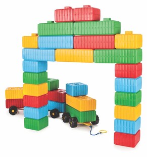 Pilsan Brick Block 03251, 43 teilig, große bunte Bausteine, ab 3 Jahre 