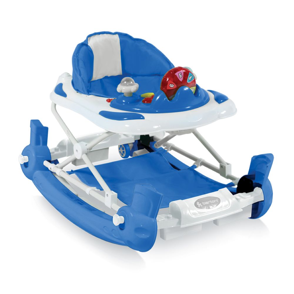 Bertoni Lauflernhilfe und Wippe School 3 in 1 h&ouml;henverstellbar, Musik, Licht blau 