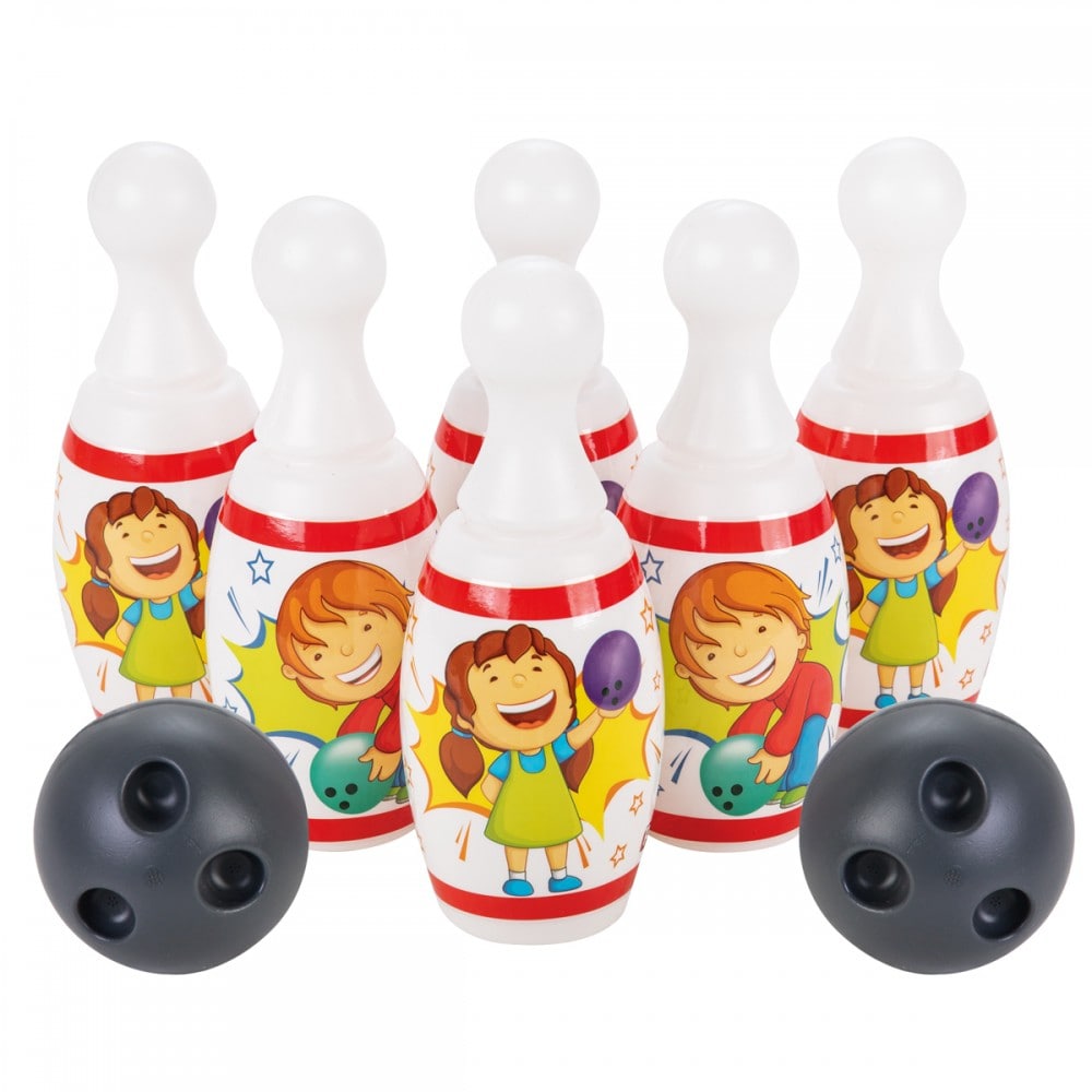 Pilsan Bowling Midi 06419 Kinder Bowlingspiel 6 Kegel und 2 Kugeln ab 10 Monate 