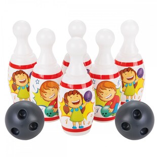 Pilsan Bowling Midi 06419 Kinder Bowlingspiel 6 Kegel und 2 Kugeln ab 10 Monate 