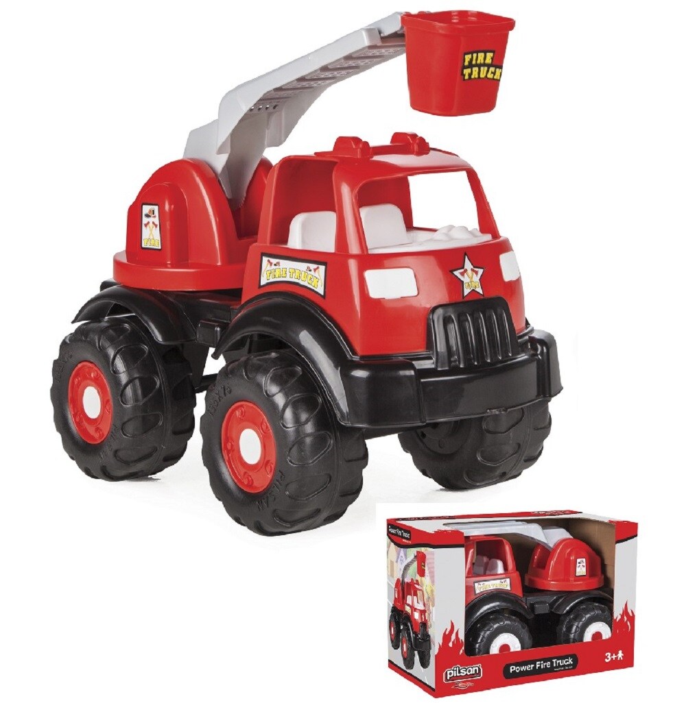 Pilsan Spielzeug Feuerwehr LKW 06519, ausziehbare Feuerleiter 44 x 30 x 26 cm 
