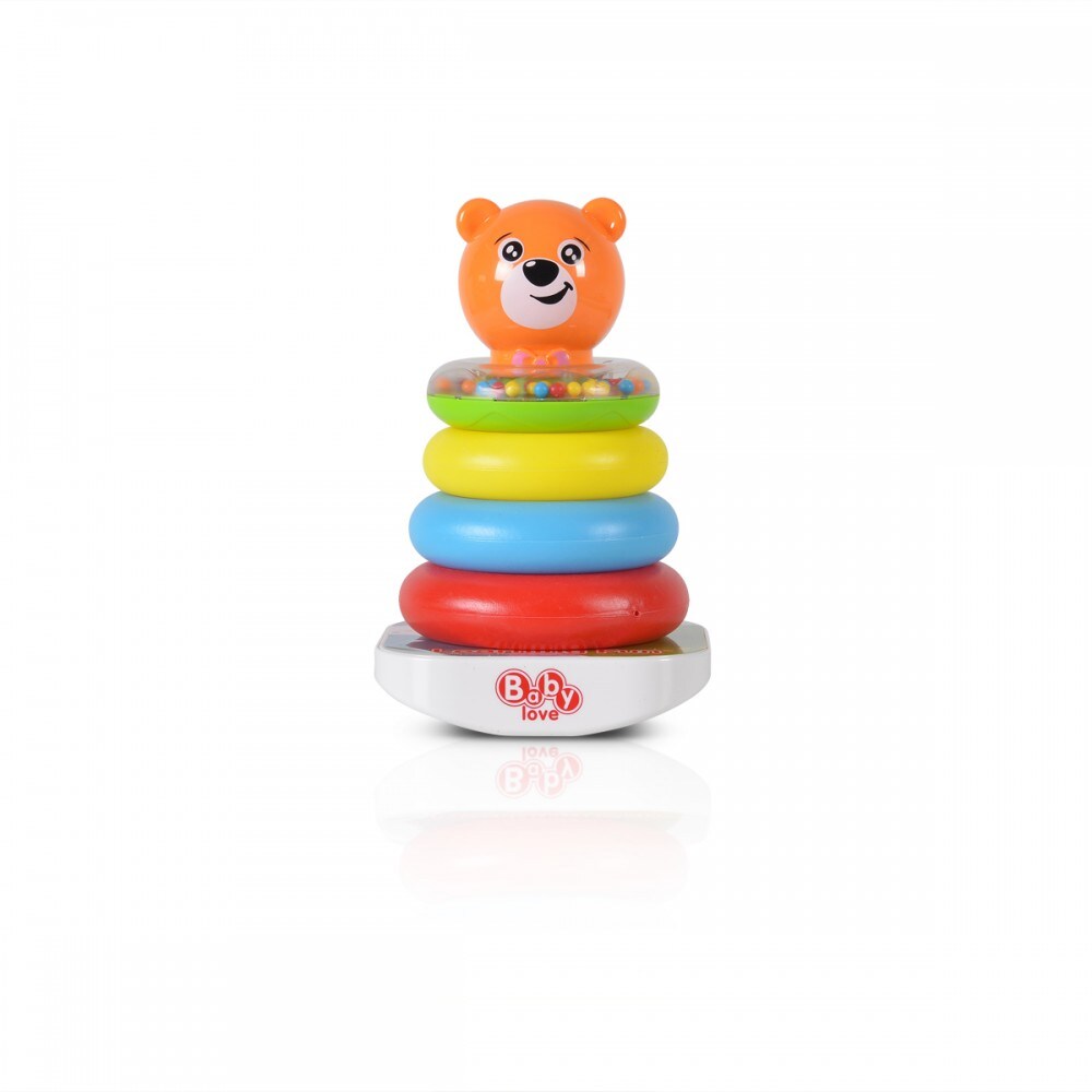 Moni Stapelturm 35785 B&auml;r und Ringe, lustiger Stapelspa&szlig;,  bunte Stapelpyramide 