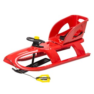 Kinderschlitten Bullet Control rot mit abnehmbarem Sitz und Lenkrad mit Hupe 