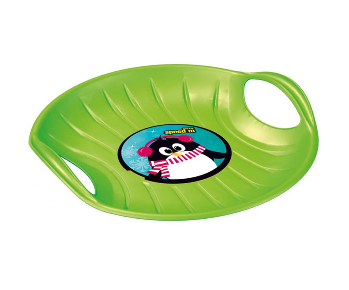 Speed M Schneerutscher, Schneeteller, aus Kunststoff, Haltegriffe, ab 3 Jahre gr&uuml;n 