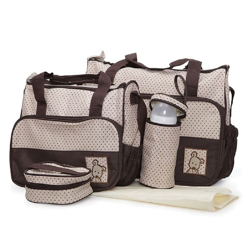 Moni Wickeltasche Stella, Set mit Wickelunterlage, Isoliertasche f. Babyflaschen braun