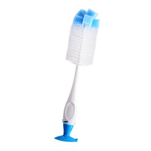 Trinkflaschen- und Saugerreiniger 2 in 1 weiß für Babyzubehör zwei Bürstengrößen 