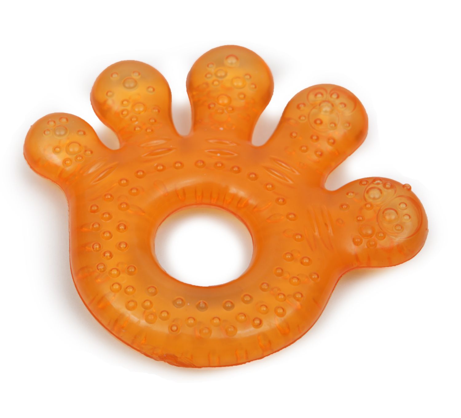 Bei&szlig;ring Pfote T1205 orange, K&uuml;hlbei&szlig;ring als Zahnungshilfe massiert und lindert 