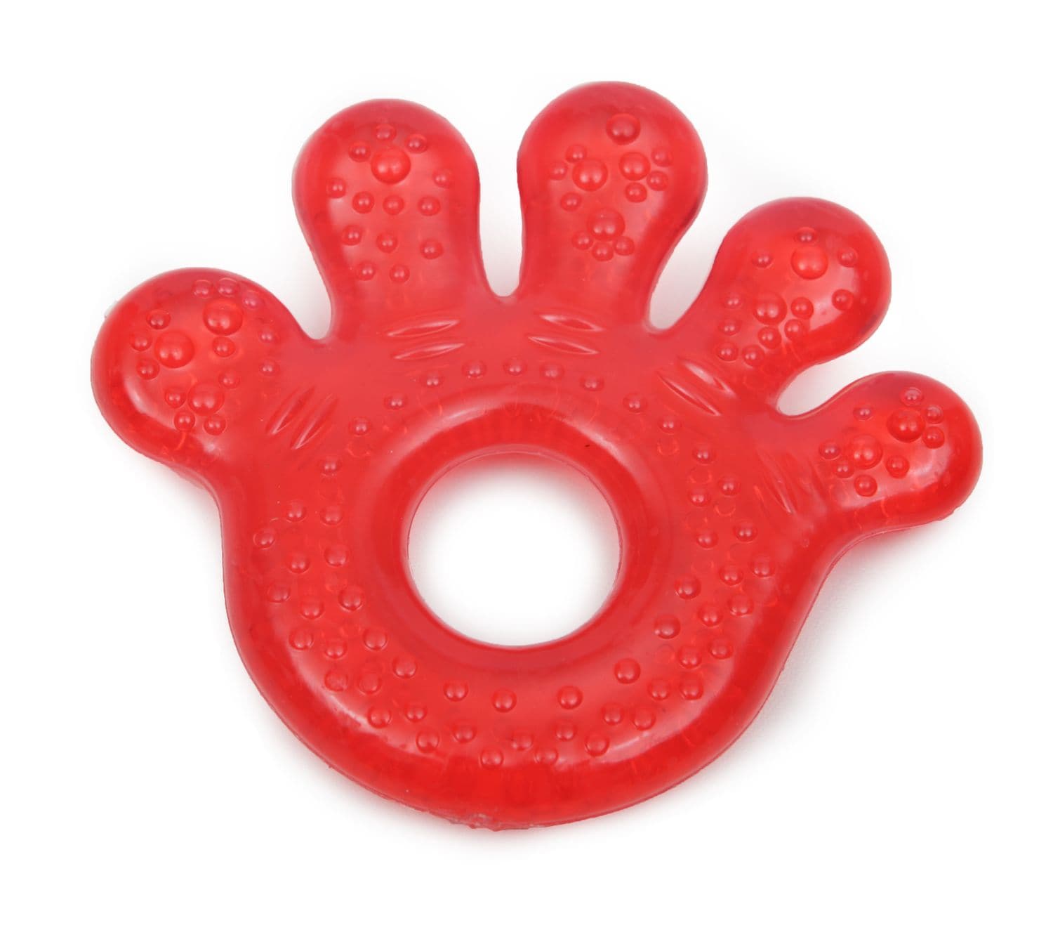 Bei&szlig;ring Pfote T1205 rot, K&uuml;hlbei&szlig;ring als Zahnungshilfe massiert und lindert 